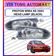 PROTON WIRA SE 2003 HEAD LAMP LAMPU DEPAN ORIGINAL TYPE REPLACEMENT PART (BLACK) With Or Without Bul