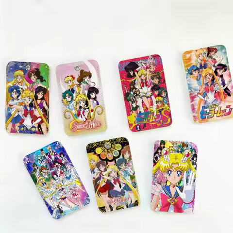 Lovely S-Sailor M-Moon Keychain With Access Card Holder, Bus Pass & Meal Card ID Bank Card Protectiv