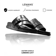 Men's slippers 3.LS17 LEMANS cowhide straps, 2-layer fragrant rubber sole, genuine youthful 3-layer 