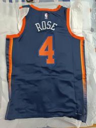 NBA球衣 Derrick Rose 紐約尼克深藍 Jordan Sw 球迷版 熱轉印  L號