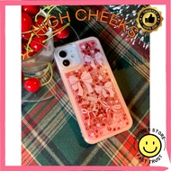 [HIGH CHEEKS] Holiday Ribbon Glitter Case phone case 100% Authentic Product from KOREA