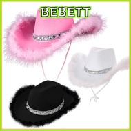 BEBETET Cowgirl Hat Women Funny Cosplay Costume Party Performance Sequin Cowgirl Hats