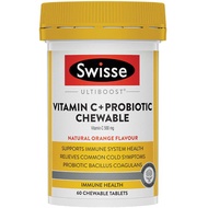 Swisse Vitamin C + Probiotic Chewable 60 Chewable Tablets Dec 2025 - Fridge-free probiotic - Antioxidant - Common Cold