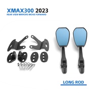 อุปกรณ์เสริมรถจักรยานยนต์ใหม่300กระจกมองหลัง X-MAX ตัวยึดอลูมิเนียมยืดกระจกมองหลังไปข้างหน้าสำหรับยามาฮ่า XMAX300 XMAX 300 2017-2023