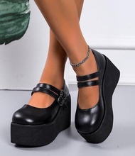 Brand New Female Lolita Cute Mary Janes Pumps Platform Wedges High Heels womens Pumps Sweet Gothic P