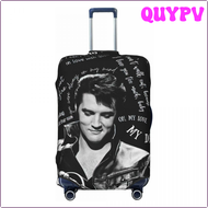 QUYPV Elvis Presley พิมพ์กระเป๋าเดินทางผ้าคลุมฝุ่นป้องกันยืดหยุ่นกันน้ำ18-32นิ้วผ้าคลุมกระเป๋าเดินทางอุปกรณ์เสริม APITV
