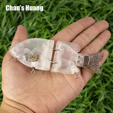 Chan's Huang 10PCS DIY Unpainted Jointed Swimbait Blank Transparent Sunfish Bait 115MM 28.7G Unpaint