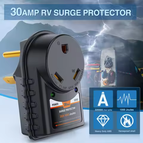 Nilight 30 Amp RV Surge Protector 125V/3750W Adapter Plug with LED Indicator 30amp 1050 Joules 22500
