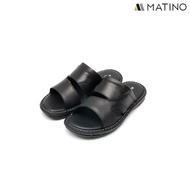 MATINO SHOES รองเท้าแตะชายหนังแท้ MC/T 9320 - BLACK/BROWN