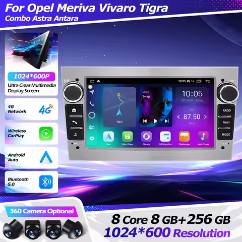 For Opel Meriva Vivaro Tigra Combo Astra Antara Android 16 Auto Wireless Carplay Multimedia Player B