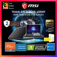 MSI LAPTOP THIN A15 AI GAMING (RYZEN 5 7535HS/12GB/512GB SSD/15.6 FHD 144HZ/6GB RTX4050/OFF HOME 202