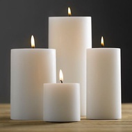 [4 Sizes - 11 Colors] Eden Candle FTRAMART unscented round pillar Candle - Optional size D7H10, D7H1