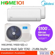 Midea Inverter Multi-Split AirCon MAE-2M18E/MSEID-12 x 2