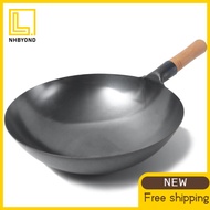 High Quality chinese fudong wok pan cast iron commercial wok chef wok pan non stick cooked pan 30cm