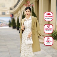 [FREESHIP 0Đ] Áo dạ lông cừu Cốm tà bong cổ K lé phối 99004C34 Toson