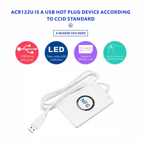 USB ACR122U Contactless Smart Card Access Card Copy Reader IC Property Elevator Decryption Copy Mach