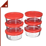 Pyrex : PYR1085657* กล่องเก็บอาหาร Glass Food Storage Set with Lids 2-Cup 6pk.