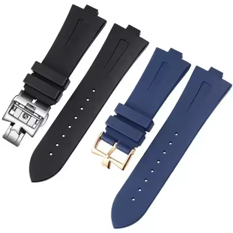 Silicone Rubber Watch Band For Vacheron Constantin Overseas VC 47450 VC 49020 Wristband 25MM-8MM Men