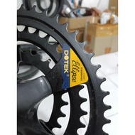 Crank set oval dotek Taiwan shimano 3 speed triple biopace 28 38 48 t Crank Basikal