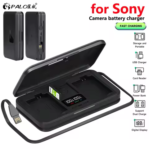 LCD Smart Charger Case Multi-function Battery Storage Box for Sony NP-FW50 NP-FZ100 NP-BX1 NP-BN1 NP
