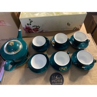 Lotus blue tea set