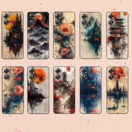 Fashion print for
 OPPO A1 A1K A3S A5 A5S A7 A8 A9 A11 ink landscape Soft black TPU phone case