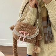 Merad Furry Bag Fashion All-Match Messenger Bag Portable Pillow Bag Furry Bag