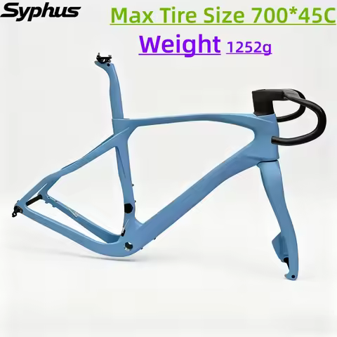 Syphus 700x45C Carbon Gravel Bike Disc Brake Thru Axle 12x142mm Di2 Or Mechanical carbon bike frames