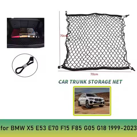 4 HooK 70x70 CM Car Trunk Net for BMW X5 E53 E70 F15 F85 G05 G18 1999-2023 2003 2004 2007 2010 2015 