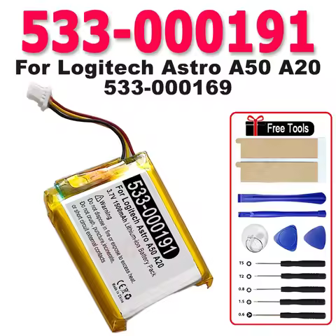Replaces Upgraded 1500mAh 533-000191 533-000169 Battery For Logitech Astro A50 A20 Headset Batterie 
