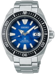 นาฬิกาข้อมือผู้ชาย SEIKO Prospex Save The Ocean King Samurai Automatic รุ่น SRPE33K1 ขนาดตัวเรือน 44 มม. หน้าปัดสีน้ำเงิน ตัวเรือน สาย Stainless steel สีเงิน