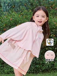 女幼童裝|Logo熊耳造型防曬連帽外套-粉色