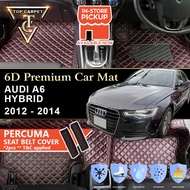 Top Carpet AUDI A6 HYBRID ( 2012 - 2014 ) 6D PU Leather Car Carpet VIP Car Mat Floor Mat Alas Kaki K
