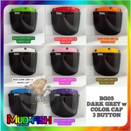BOGO DARK GREY VISOR WITH COLOUR CAP - ORANGE RED YELLOW GREEN WHITE PURPLE PINK BLUE BROWN GREY TUR