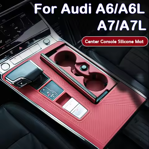 For Audi A6 Long C8 A7 A7L 4K Car Central Console Silicone Pad Cup Holder Mat Protector Cover Antifo