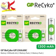 GP RECYKO+ 1300 SERIES 2'S / 4'S 1300 MAH AA  RECHARGEABLE BATTERY BATTERIES GP130AAHC
