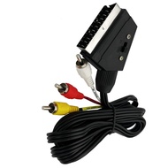 {news}1.5m for Scart To for RCA Triple Cable Composite Audio Video Line 21Pin for TV