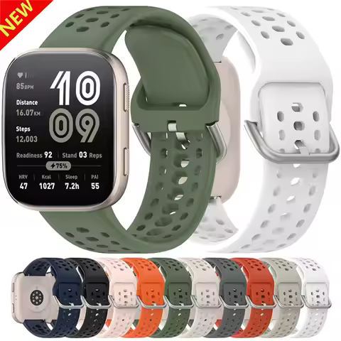 22mm Sports Silicone Strap For Amazfit Bip 6 5 Official Breathable Wristband Amazfit Balance 2/GTR 4