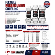 [COUPLING] FLEXIBLE RUBBER UNION COUPLING JOINT 1" TO 2"