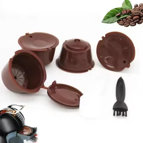 Reusable Coffee Capsule Kits for Nescafe Dolce Gusto Machine Refillable Capsules Pod Compatible Filt