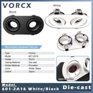 C-360Deg Die-cast Reressed GU10 Eyeball White / Black