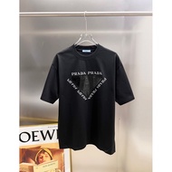 T-shirt Prada/ T-shirt kasual Prada bercorak cetakan T-shirt perniagaan T-shirt punk longgar TPRU