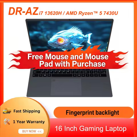 DR-AZ Gaming Laptop Intel Core i7-13620H 16'' 64GB 2TB computer 1920*1200 5000 mAh Win 11 1920x1200