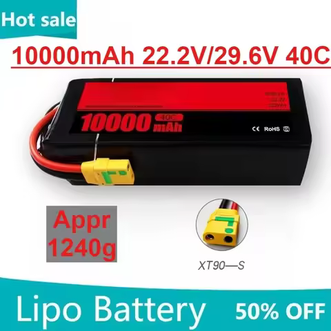 10000mAh 6S 8S 22.2V 29.6V 40C LiPo Battery for RC Quadcopter Helicopter Cars Boats Drones Spare Par