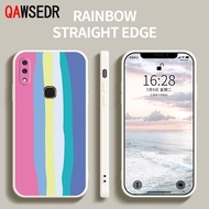 QAWSEDR สำหรับ Vivo Y85 Y91C V9 V15 Pro Gradient Rainbow Liquid Full Carema เคสกันกระแทกซิลิโคนเคสโทรศัพท์