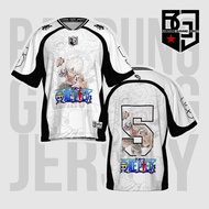 BGJ One Piece Luffy Gear 5 Jersey Streetwear Anime Adult Kids Oversize Vintage Hockey Jersey