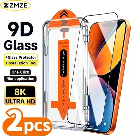 2Pcs Ultra Clear Tempered Glass for iPhone 17 16 15 Pro Max 17e 16e 14 13 12 Pro Air 15 14 Plus One 