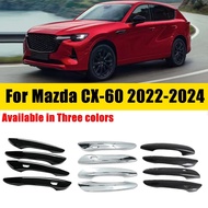 Door Handle Cover Carbon Fiber Chrome For Mazda CX-60 CX60 KH 2022-2024 2023 2025 Sticker Anti-scrat