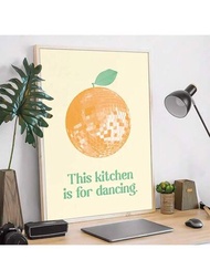 1入組，這個廚房為跳舞繪畫印刷海報橙色迪斯科鏡子燈牆藝術廚房帆布油畫客廳臥室浴室俱樂部臥室裝飾創意禮品家居裝飾圖片牆藝術畫作無框