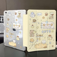 Y-fold Case for iPad A16 11th/10th with Pencil Holder, Cute Capybara Cover for iPad Air 4/5/6/7 11in